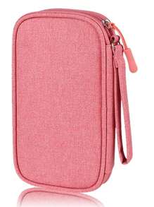 Dual Layer Waterproof Shockproof Electronics Organizer Bag, Portable Travel Charger Cable USB Drive Earphone Storage Pouch For Holiday Travel, Outdoor Activities Cable Organizer Charger Accessories Travel Essentials