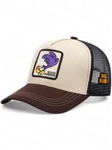 1 件华纳兄弟卡通刺绣棒球帽，户外运动活动网眼棒球帽，街头服饰