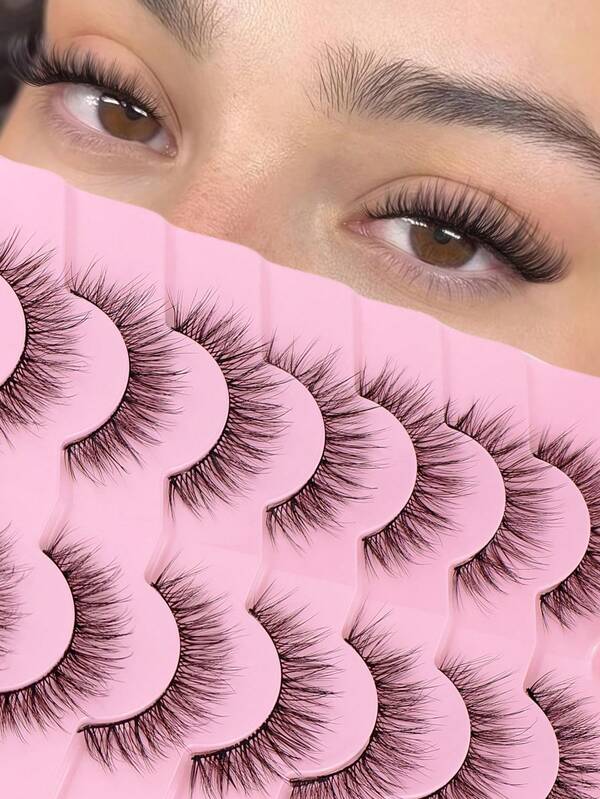 ICHICKISS 7 pezzi/35 pezzi ciglie finte naturali, ciglie per trucco non irritanti, riutilizzabili, adatte per extension ciglie, feste, matrimoni, viaggi e uso quotidiano, rendono gli occhi più luminosi