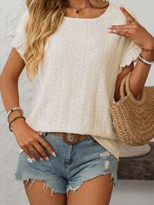 Women T-Shirt, Crew Neck Short Sleeve Solid Summer Loose Tops Streetwear For Casual Daily