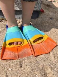 1 对，短款青少年脚蹼游泳脚蹼，游泳训练脚蹼，适合女孩、男孩、成人、男士和女士初学者