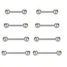 8/16/32 Pcs Stainless Steel Septum Nose Rings Set - Stainless Steel Lip Stud Set-Women Men's Body Piercing Jewelry Gift Stainless Steel Piercing Jewelry Set Lip Studs Tongue Studs Ear Studs Nose Studs Nipple Rings Tongue Rings Stainless Steel 14G 16G Straight Bar Curved Bar Bell Piercing Jewelry