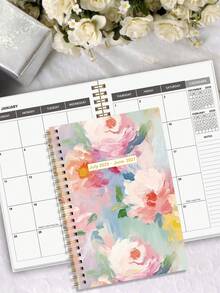 BUBU 2026-2027 学年周计划和月计划，2026 年 1 月 - 2027 年 12 月，5.7 英寸 X 8.1 英寸，软封面，线圈装订，学校和办公用品返校用品 - 粉色 - 查看 3