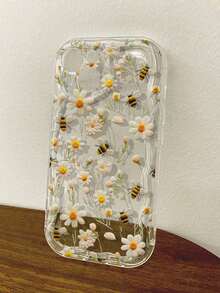 Q4HT 1pc Honeybee Flower Pattern Creamy Texture Wavy TPU Soft Anti-Fall Phone Case Cute Compatible With Apple Compatible With IPhone 16/11/12/13/14/15/15pro/15 Plus/15 Promax/7plus/8plus/X/Xs Max/Xr/11pro/12pro/13pro/14pro/12mini/13mini/11promax/12promax/13promax/14promax/14plus/6/6s/6plus/7/8/16Pro/16plus/16promax/Se&Compatible With Samsung Galaxy Galaxy/A54/A14/A12/A13/A15/A32/A33/A24/A52S/S20/S21/S22/S23/S24/S23Plus/S24ultra Durable Against Drops - Nhiều màu - Xem 7