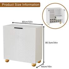 Drinks Cabinet Wine Storage Cabinet For 14 Bottles Bar Cabinet With Glass Holders Adjustable Shelf Floor Wooden Wine Side Board Sideboard Bar Table Buffet For Living Dining Room - 白色 - 查看 6