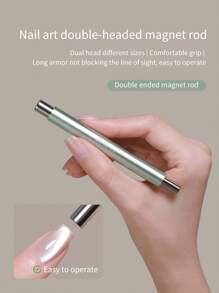 2025新款双头磁性棒，玻璃珠猫眼磁铁美甲工具，适用于美甲沙龙