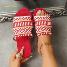 1 pereche de sandale plate de vară, casual, pentru plajă și acasă