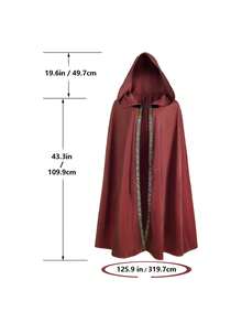 Medieval Cloak With Hood Wizard Cloak Halloween Renaissance Hooded Cape For Man And Women - Multicolor - View 10
