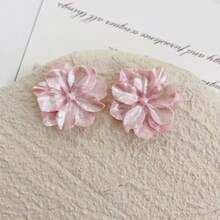 2 件时尚优雅简约白色花朵耳钉 - 白色花朵 - 查看 2