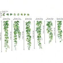 2-Pack Removable Butterfly Window Clings, Double-Sided Floral Decals For Home Office Boutique Salon Glass Decor, Static Vinyl Stickers No Residue Fade-Resistant - Green Leaves - View 4