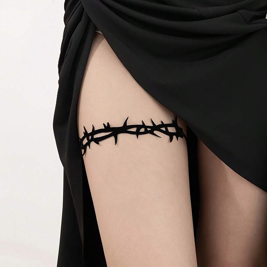 Chic Sexy Bramble Chain Leg Strap - Perfect For Everyday Wear, Parties And Festivals, A Must For Spring - 黑色 - 查看 1