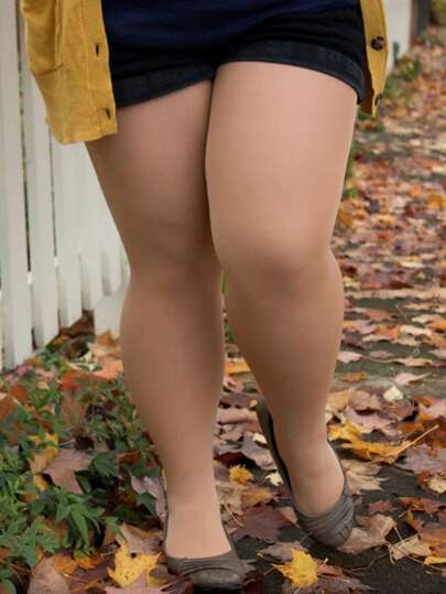 1pc Plus Size Velvet Tight Leggings, High Elasticity Solid Color Pantyhose, Suitable For Nightclub, DIY Tights