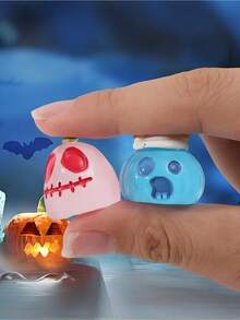 50/30/20/10/5/1 pieza Figura miniatura luminosa de paisaje micro de resina, adorno de jardín de hadas miniatura, decoración de calabaza y fantasma, decoración DIY para el hogar, artesanía de escritorio, escultura