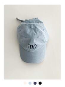 1pc New Arrival Contrasting Color Wide Brim Small Face Baseball Cap, Student Letter American Style Baseball Hat,