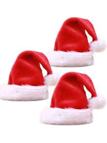 1 Stück Weihnachtsmütze, Weihnachtsmannmütze, Weihnachtsferien Mütze für Erwachsene, unisex Samt Komfort Weihnachtsmützen extra dick klassisches Fell für Weihnachten Neujahr Festliche Feier Zubehör Weihnachtsdekoration Winterraumdekoration Weihnachtsdekoration Zuhause Weihnachtsgeschenke Weihnachtsdekoration