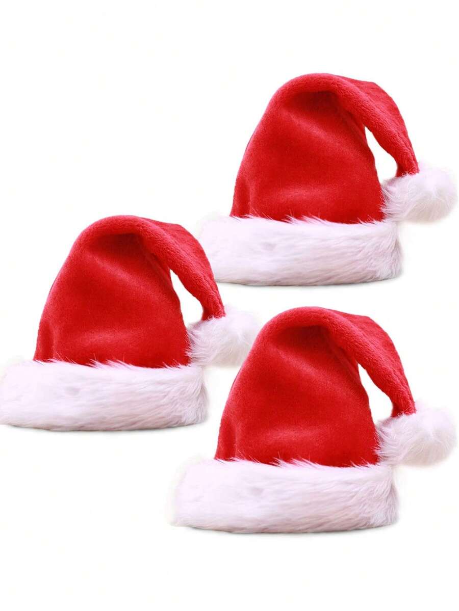 1 Stück Weihnachtsmütze, Weihnachtsmannmütze, Weihnachtsferien Mütze für Erwachsene, unisex Samt Komfort Weihnachtsmützen extra dick klassisches Fell für Weihnachten Neujahr Festliche Feier Zubehör Weihnachtsdekoration Winterraumdekoration Weihnachtsdekoration Zuhause Weihnachtsgeschenke Weihnachtsdekoration