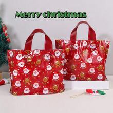 10 piezas de empaque de regalo de Navidad, bolsas de tela, bolsas de plástico, bolsas de compras, recuerdos de Nochebuena, bolsas de regalo de plástico rojo - Bolsas de tela para fiestas, adecuadas para regalos, compras y detalles de fiesta. Ideal para Navidad, Año Nuevo, Día de San Valentín, Pascua y otras ocasiones festivas.