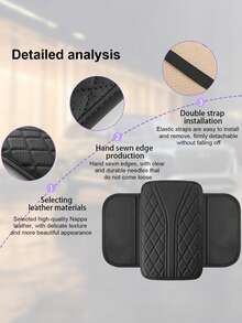 [Versión Mejorada] Cubierta para la consola central del coche - Accesorio interior universal del coche con 2 bolsillos de almacenamiento - Cubierta de reposabrazos de cuero Nappa premium, resistente a arañazos, resistente al desgaste, impermeable, adecuada para SUV, sedán, camión, etc. (Negro, Beige, Gris, Rojo) - Unitalla - Ver 5
