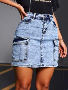 Women Denim Shorts - Light Wash - View 2