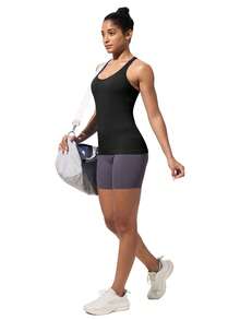 MathCat Workout Tank Tops For Women With Built In Bra, Seamless V Neck Tops Fitness Workout Yoga Shirts - màu đen - Xem 7