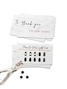 50pcs Referral And Loyalty Discount Card Business Referrals Reward Awards Cards,Double Sided Loyalty Cards For Business Beauty Salons,School Supplies,Back To School