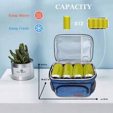 ExtraCharm Insulated Lunch Bag For Women/Men - Reusable Lunch Box For Office Picnic Hiking Beach - Leakproof Cooler Tote Bag Organizer With Adjustable Shoulder Strap For Adults - Blue