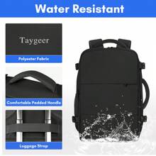 Taygeer Cabin Bag Fits Easy Jet 45*36*20 / Ryanair 40*30*20, Airline Approved Underseat Travel Backpack With Laptop Compartment, Carry On Luggage - Black - View 7