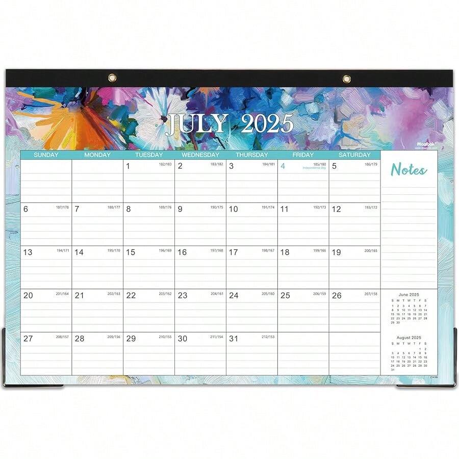 2025-2026 Desk Calendar - Large Desk Calendar 2025-2026,  17" X 12",  July 2025 – December 2026,  Corner Protectors,  Hanging Holes,  Desk/Wall Calendar For Planning And Organizing - 彩色 - 查看 1