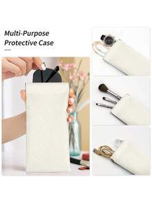 MIYIN 1 Piece Soft PU Double Glasses Case Sunglasses Pouch Holder Organizer Storage For Daily- Portable Squeeze Top Leather Glasses Case Minimalist Solid Color Argyle Anti-Scratch Glasses Storage Bag Eyewear Accessories Sunglasses, Sunglasses, Reading Glasses, Myopia Glasses, Astigmatism Glasses Storage Bag For Men And Women Back To School School Bag Travel Essentials Travel Organizer For Beach Summer Vacation Travel Accessories Travel Bag Vacation Holiday School Stuff Sunglasses Women