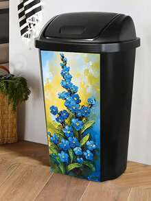 3D卡通垃圾人物花卉印花垃圾桶贴纸防水PVC户外垃圾桶海报可撕贴纸4种尺寸房间装饰墙面装饰墙贴墙贴