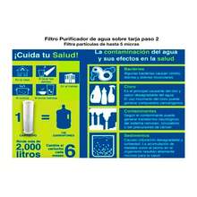 Filtro purificador de agua sobre tarja filtro carbón paso 2 sistema filtrado efectivo hogar cocina elimina impurezas olores agua potable accesorio fácil instalar saludable - Blanco - Ver 3