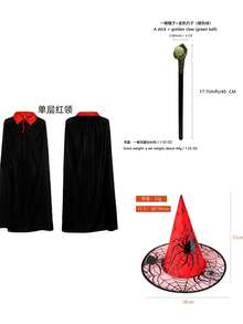 Halloween Black Death God Pirate Cape, Halloween Adult Party Performance Wizard Hat, Eagle Claw Toy Devil King Scepter