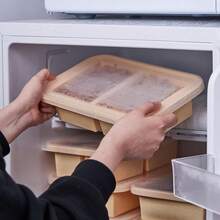 Super Ice Cube Tray 1 Cup X 4 Portions Big Silicone Freezing Mold With Lid, For Soup&Meal, Prep Food Leftovers Freezer Storage Container, 2Pack-408843 - Nhiều màu - Xem 8