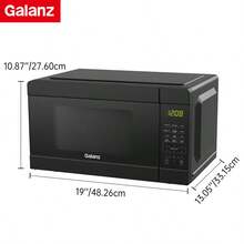 Galanz 0.9 / 1.1 Cu Ft Compact Microwave Oven With 900W / 1000W Quick Cooking, 10 Power Levels, LED Display, Child Safety Lock, Defrost Function, Auto Menu, Easy-To-Clean Interior, Space-Saving Design – Black For Kitchen, Dorm, Office & Small Apartments - US B Type Plug(110-127V) - View 4