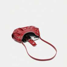 Bolso de hombro de mujer estilo Y2K, bolso de mano pequeño con asa superior y bolso de axila - 2309-rojo - Ver 3