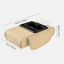 1 件汽车扶手箱延长器，带双杯架、储物盒和纸巾盒，4 合 1 多功能汽车收纳盒（附带 1 包纸巾） - 均碼 - 查看 7