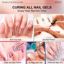 360° Rotatable Nail Lamp With Adjustable Heating Function, Multi-Angle Nail Gel Curing Tool, Professional Nail Salon & Home Use, Ideal Gift For Nail Artists, DIY Enthusiasts & Bridal Stylists, LED Temperature Control & Non-Slip Base - White - View 4