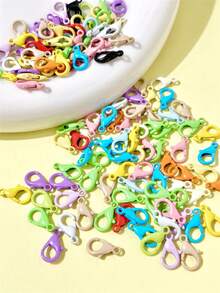 10pcs/50pcs/100pcs Enameled Colorful Zinc Alloy Lobster Clasp, DIY Necklace Bracelet Bag Charm Connector Accessories - Lobster Clasp - View 2