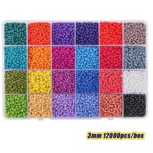 24格3毫米彩色玻璃珠，适用于手工珠宝制作、手链和项链DIY配件、万圣节、圣诞节和糖果珠DIY工艺品，批发散装商品[12000颗/盒] - 12000pcs/box - 查看 38