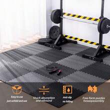 DDCAQIOUA 20/40pcs alfombrillas de espuma EVA de alta densidad (gris negro) con tableros de espuma empalmables: suelo antideslizantes, alfombra duraderas y cómodas, ideales para pisos de gimnasios, cintas de correr, tatamis, salas de pesas, colchonetas de protección para pisos, pisos de piscinas removibles y Pilates: ¡pisos de gimnasio multiusos para mayor agarre! - Multicolor - Ver 5