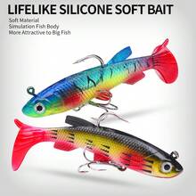 7.5cm 13.5g Soft Lure Jig Head, Fishing Lure, Bionic Fake Bait For Sea Bass Boat Fishing, T-Tail Soft Fish Bait
