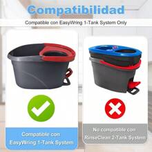 Replacement Mop Heads,  Turbo Mop Refills, Microfiber Mop Head Set, Base, Brush, And Handle Replacement For EasyWring Spin Mop - 紅色 - 查看 4