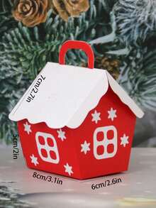 12pcs/Pack Christmas Candy Cookie Handbag Box, Christmas House Party Gift Box Christmas Pajamas Gifts Christmas Decor - Multicolor - View 7