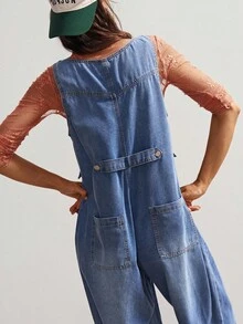 Bohemela Mono de mezclilla casual de vacaciones para mujer