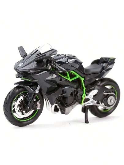 Modelo coleccionable a escala 1:18 de la nueva Kawasaki H2 R 2025, fundición a presión de precisión, función de retroceso, adecuado para niños/adultos, decoración perfecta para el hogar, accesorio de escritorio, regalo de cumpleaños/festividad/Halloween/Navidad, juguete