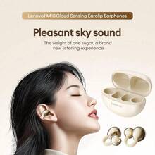 Lenovo Earbuds TA410 Wireless Earbuds TWS Ear Clip Type Earphone Bluetooth 5.4 Touch Control Long Battery Life With Mic EarClip - one-size - View 6