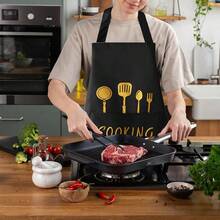 Cotton Linen Aprons With Pockets For Baking Funny Printed Aprons For BBQ Parties Kitchen Apron With Hand WipeWaterdrop Resistant With 2 Pockets Cooking Bib Aprons For Women Men Chef Insulated Aprons For Hot Food Handling - 1 - 查看 6