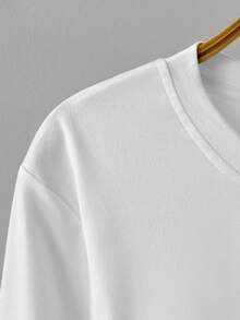 Damska koszulka z długim rękawem i okrągłym dekoltem w jednolitym kolorze, jesienna odzież