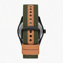 Fossil Fossil Men's Quartz Watch With Black Dial And Olive Leather Strap, Simple And Casual, Fashionable For Daily Dates And Work. LE1136