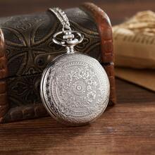 1 Stück Herren Quarz Taschenuhr, silber-kupferfarben, klassisch-Lässig vintage rund graviert mit Kette, geeignet für den täglichen Gebrauch von Männern, Outdoor-Sport, Urlaubsgeschenk